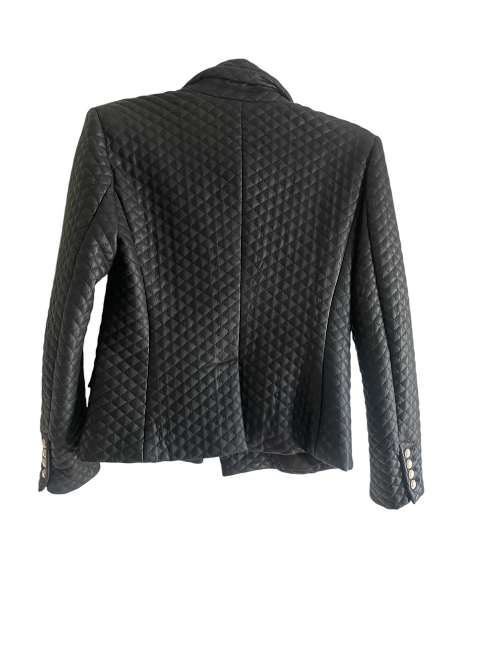 Generation Love Angie Quilted Vegan Leather Blazer Jacket Black 
Size M - Picture 3 of 13
